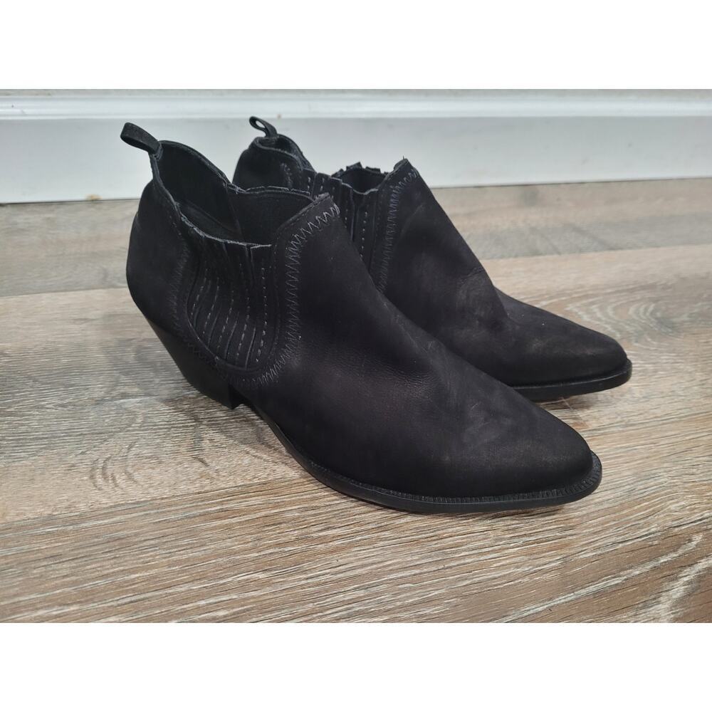 Schultz Women's Black‎ Suede Booties Leather Bottoms size 5 #4